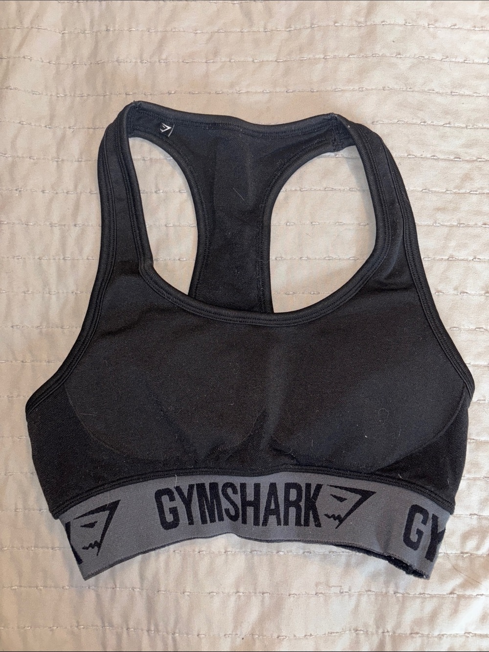 Gymshark Black & Gray Racerback Sports Bra